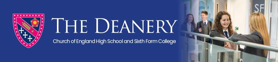The Deanery Church of England High School and Sixth Form College banner